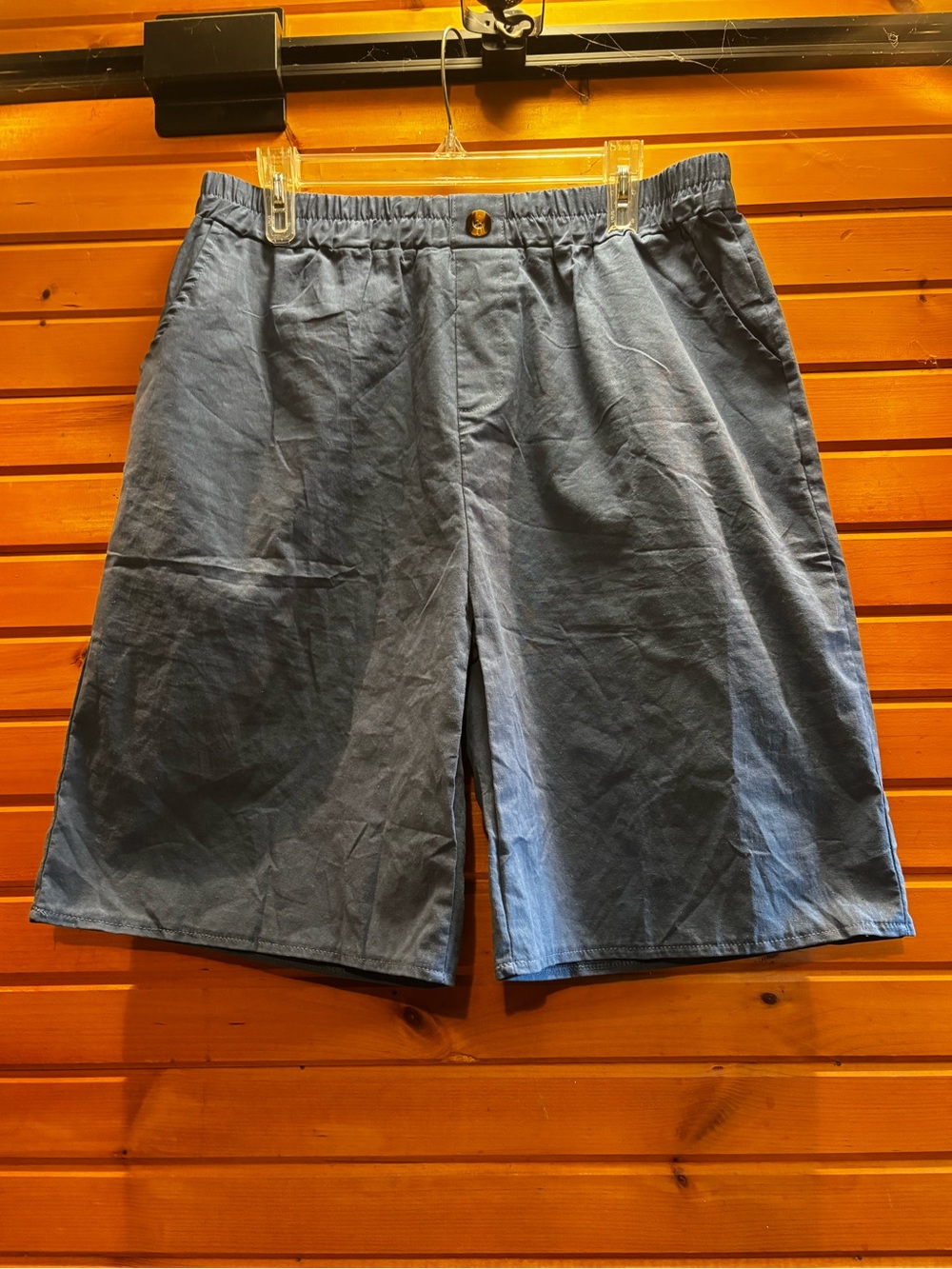 Amazon Women's Light Blue Elastic-Waist Bermuda Shorts